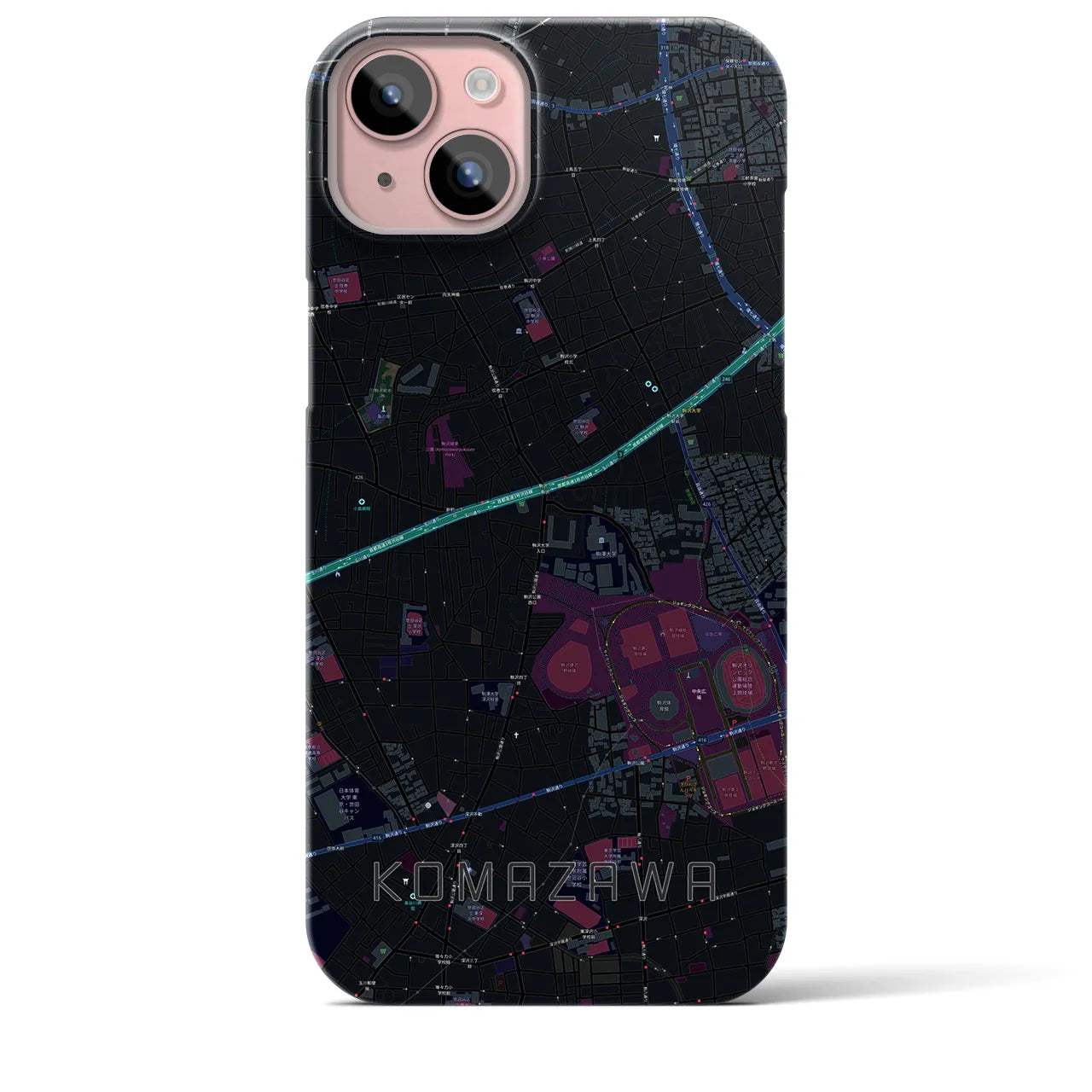 【駒沢(東京都)】地図柄iPhoneケース(バックカバータイプ)