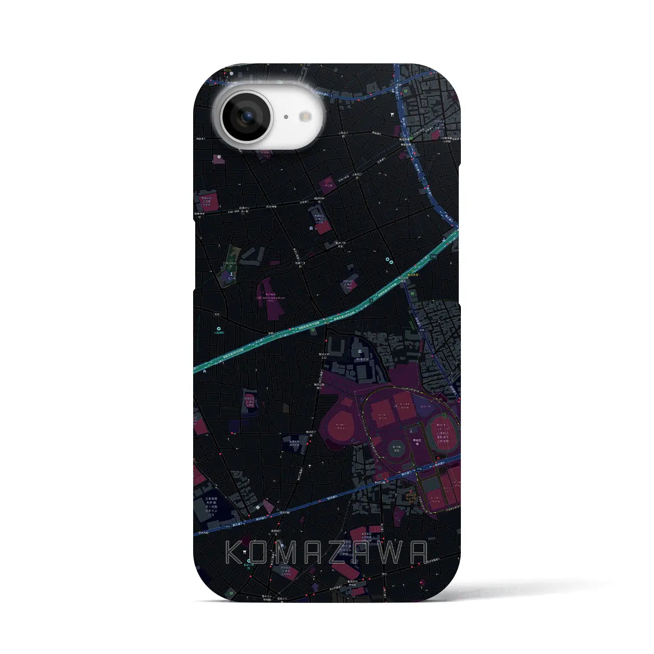 【駒沢(東京都)】地図柄iPhoneケース(バックカバータイプ)