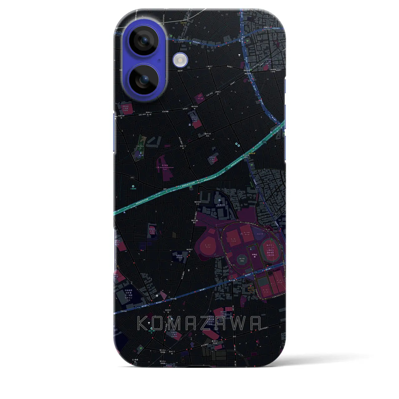 【駒沢(東京都)】地図柄iPhoneケース(バックカバータイプ)