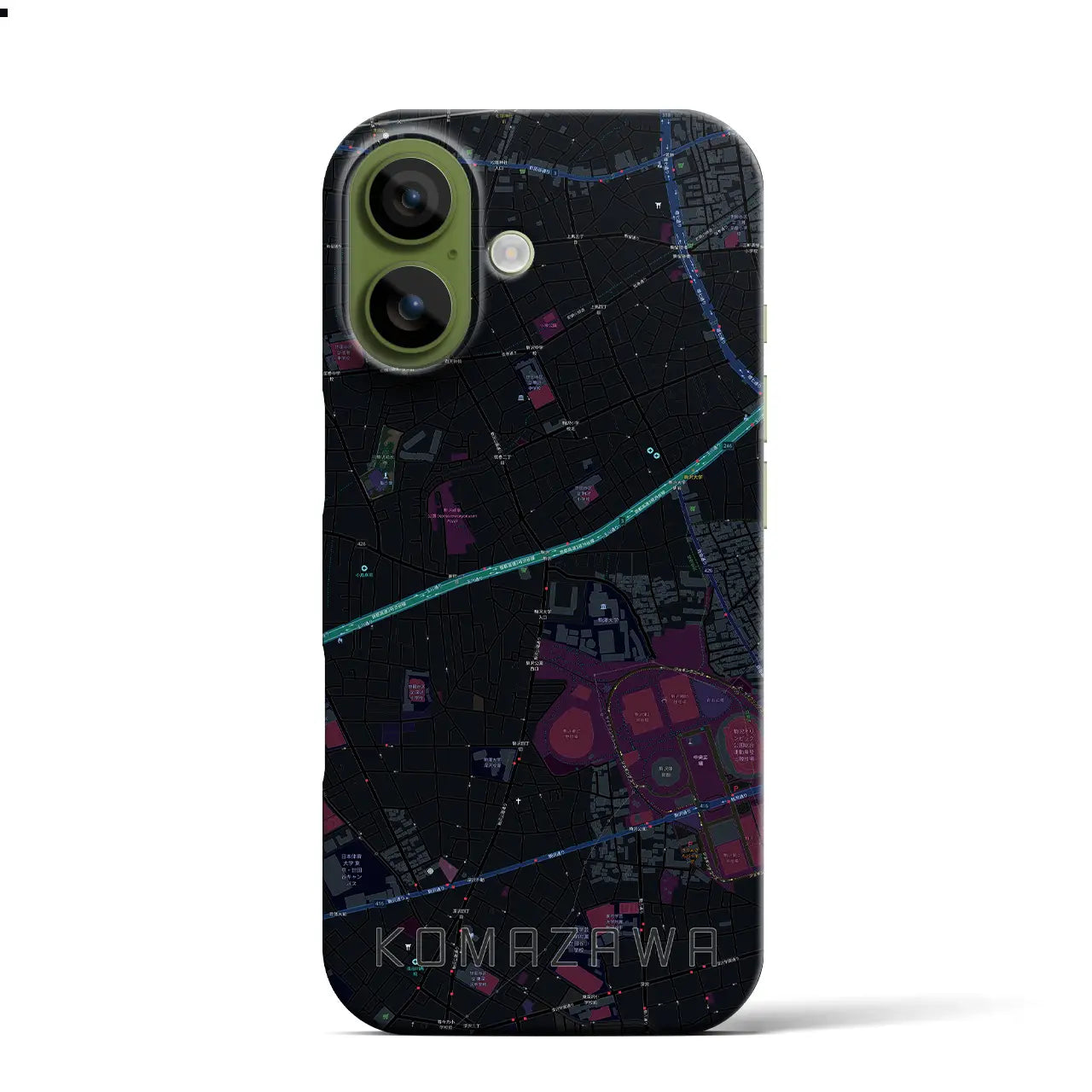 【駒沢(東京都)】地図柄iPhoneケース(バックカバータイプ)