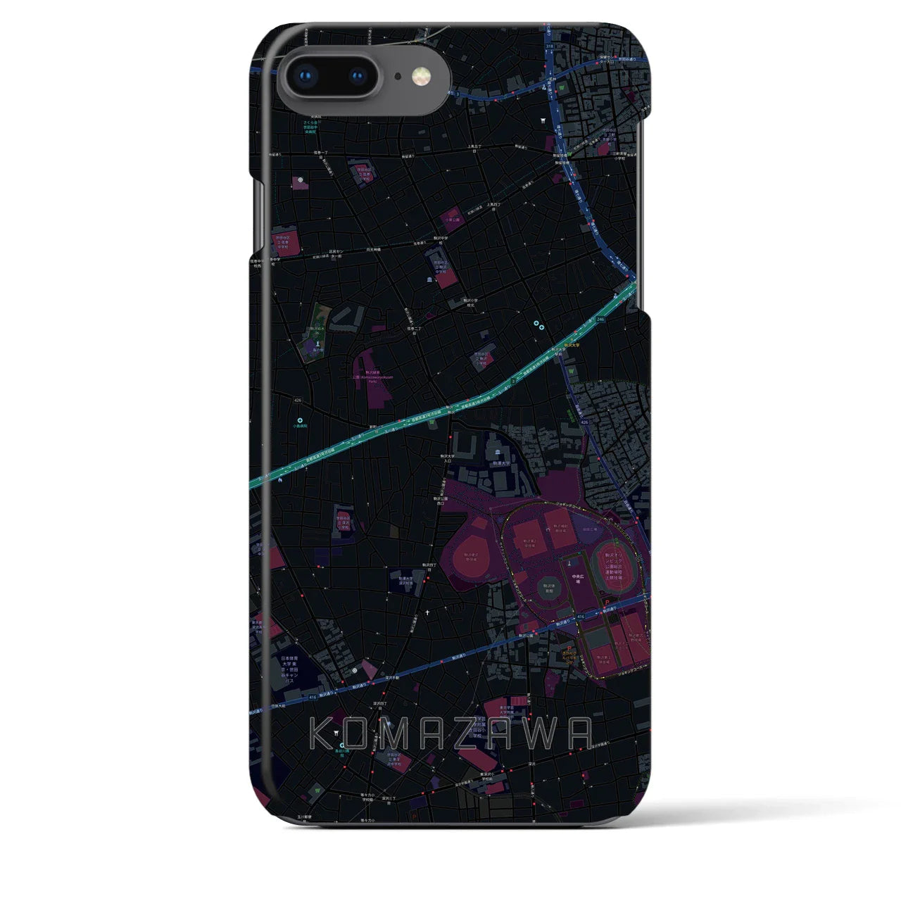 【駒沢(東京都)】地図柄iPhoneケース(バックカバータイプ)