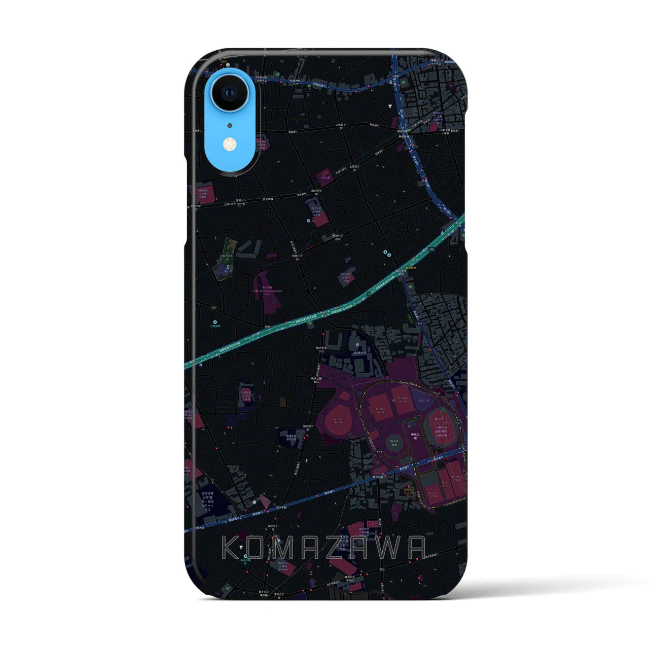 【駒沢(東京都)】地図柄iPhoneケース(バックカバータイプ)