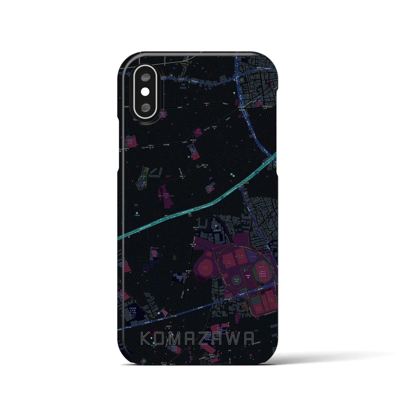 【駒沢(東京都)】地図柄iPhoneケース(バックカバータイプ)