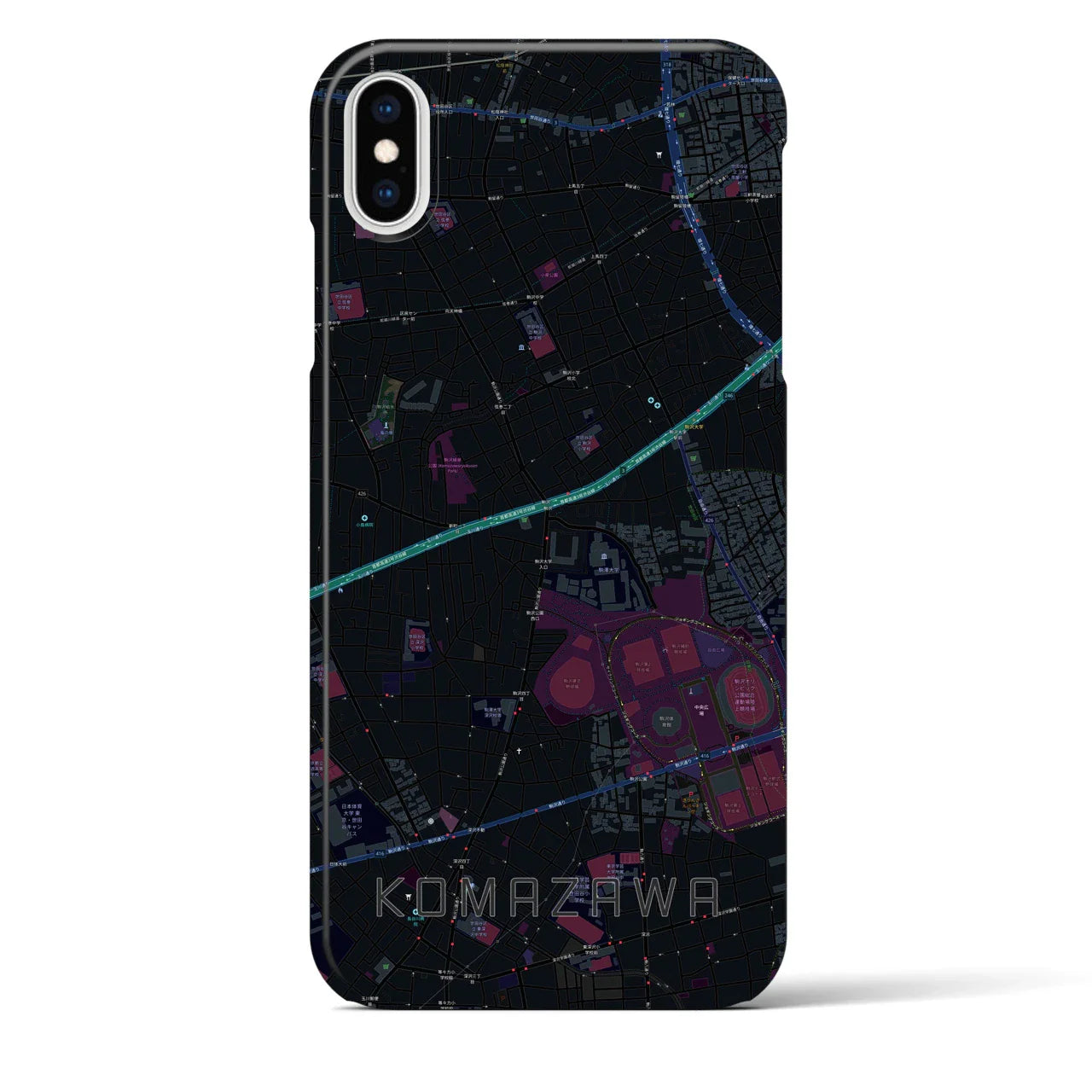【駒沢(東京都)】地図柄iPhoneケース(バックカバータイプ)