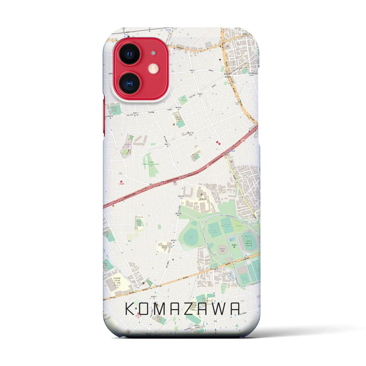 【駒沢(東京都)】地図柄iPhoneケース(バックカバータイプ)