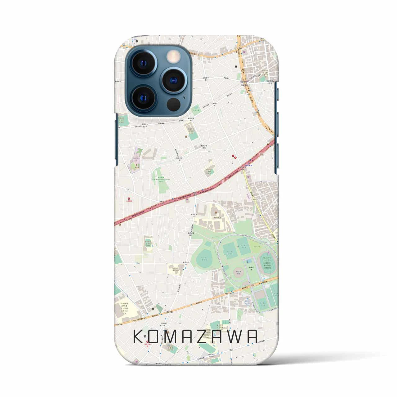 【駒沢(東京都)】地図柄iPhoneケース(バックカバータイプ)