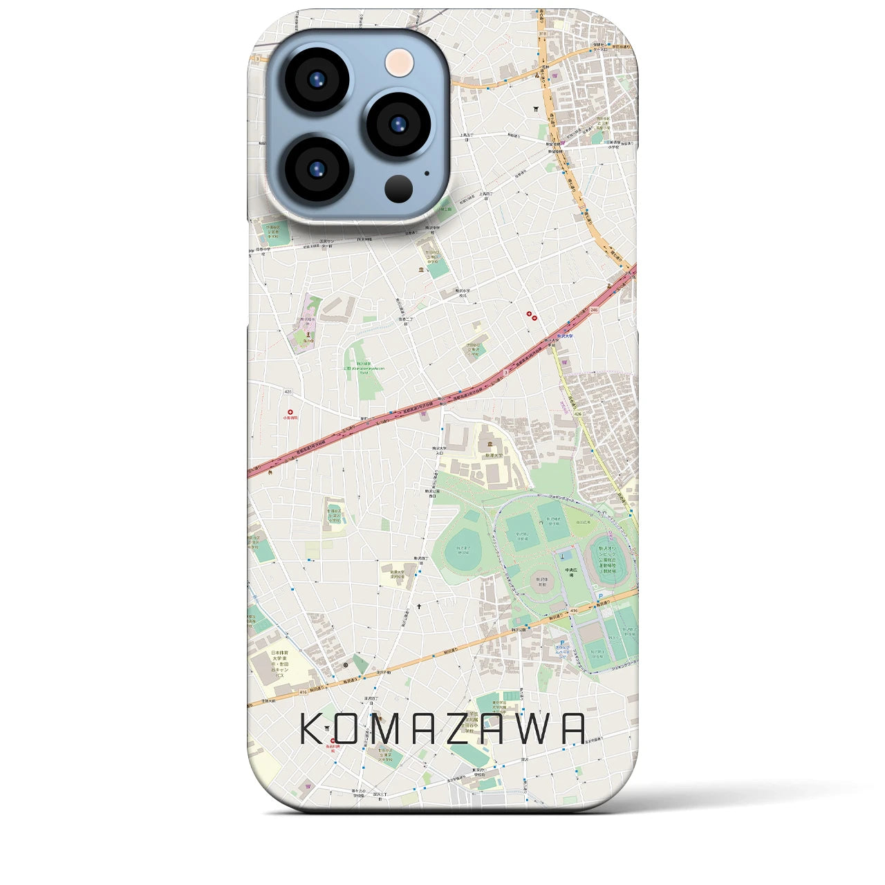 【駒沢(東京都)】地図柄iPhoneケース(バックカバータイプ)