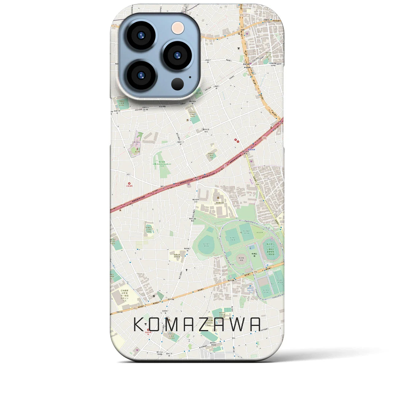【駒沢(東京都)】地図柄iPhoneケース(バックカバータイプ)