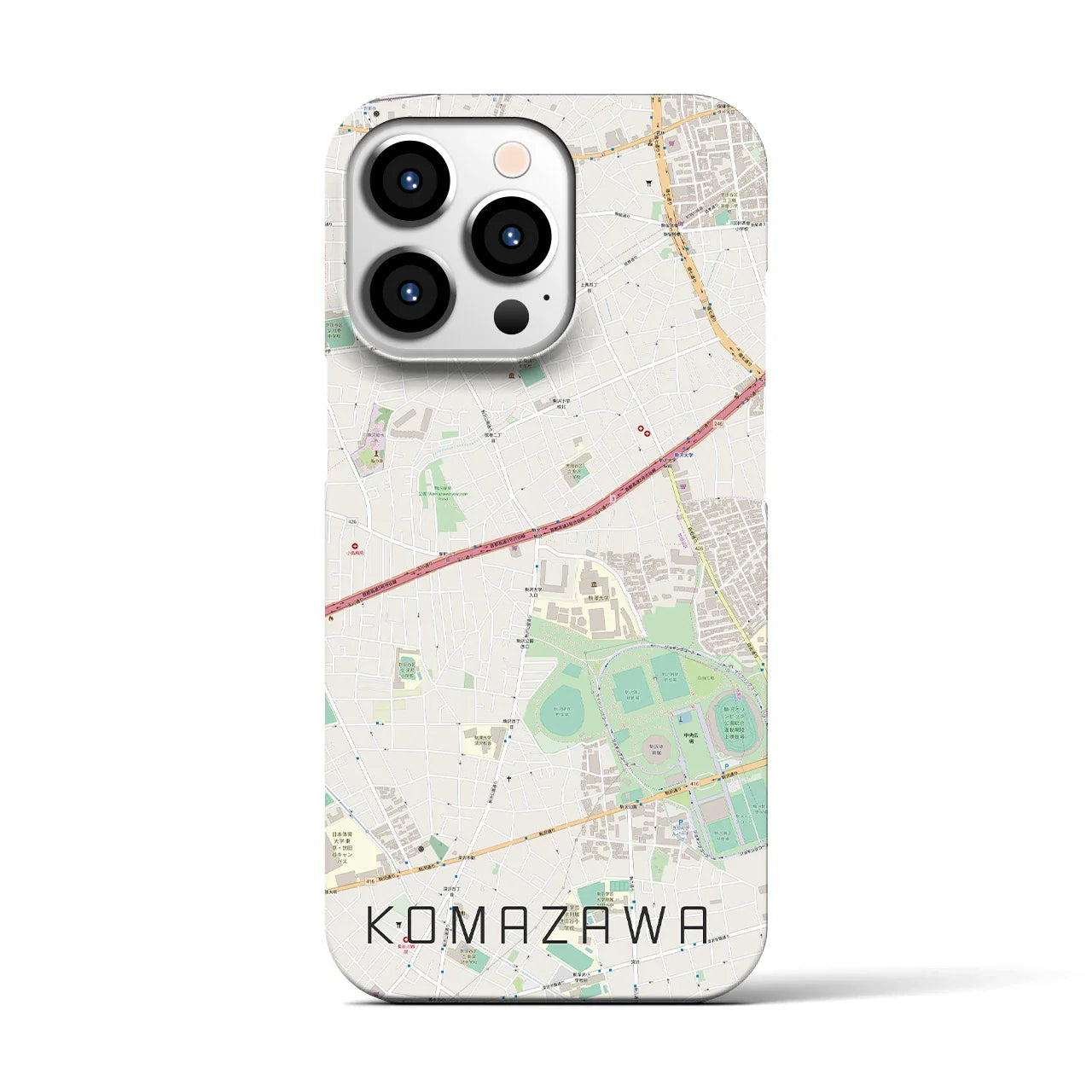 【駒沢(東京都)】地図柄iPhoneケース(バックカバータイプ)