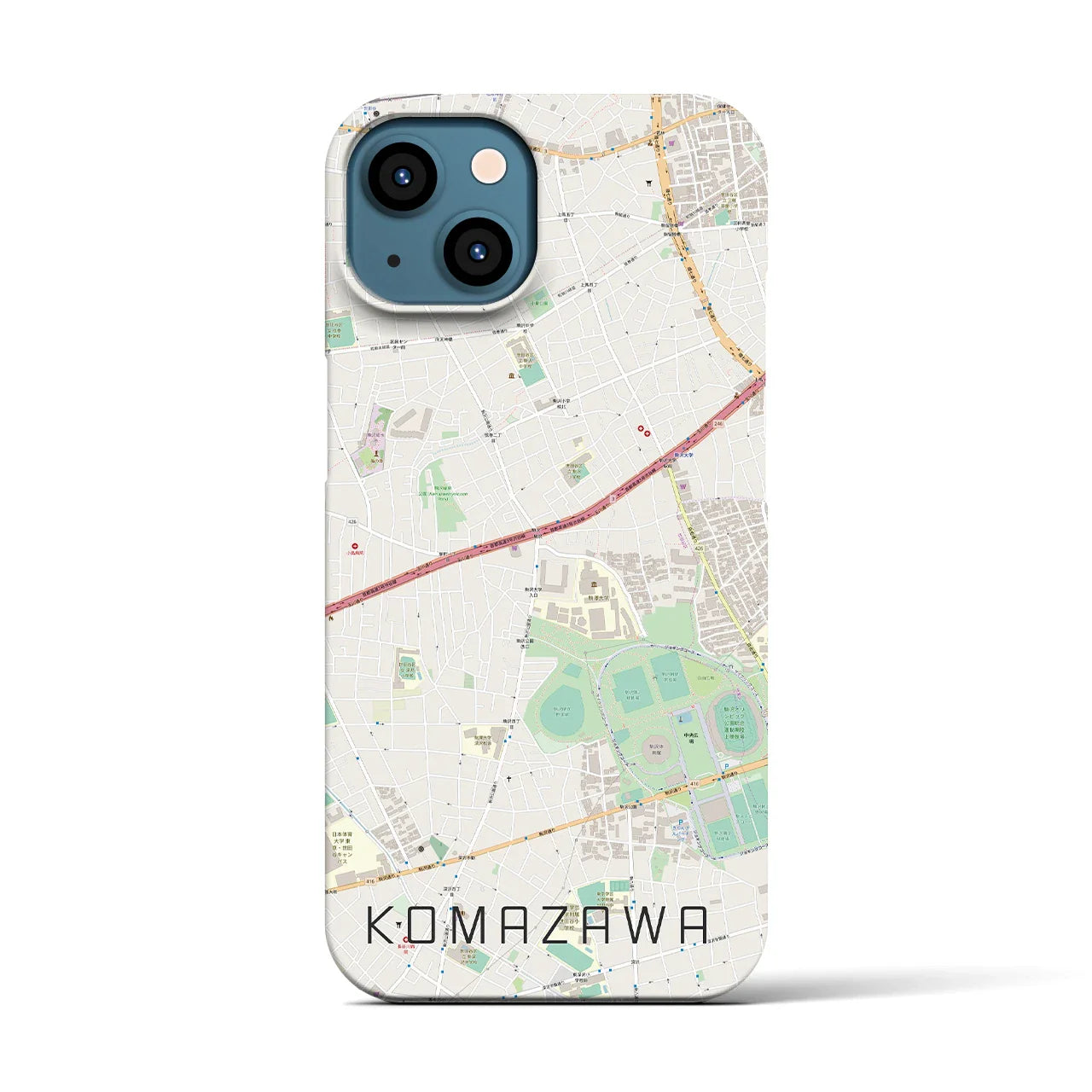 【駒沢(東京都)】地図柄iPhoneケース(バックカバータイプ)