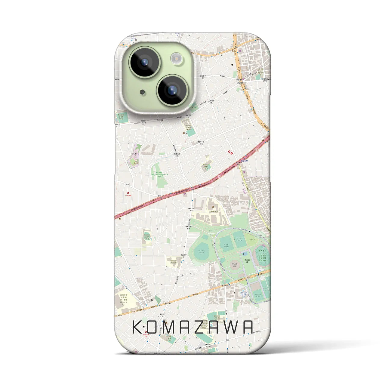 【駒沢(東京都)】地図柄iPhoneケース(バックカバータイプ)