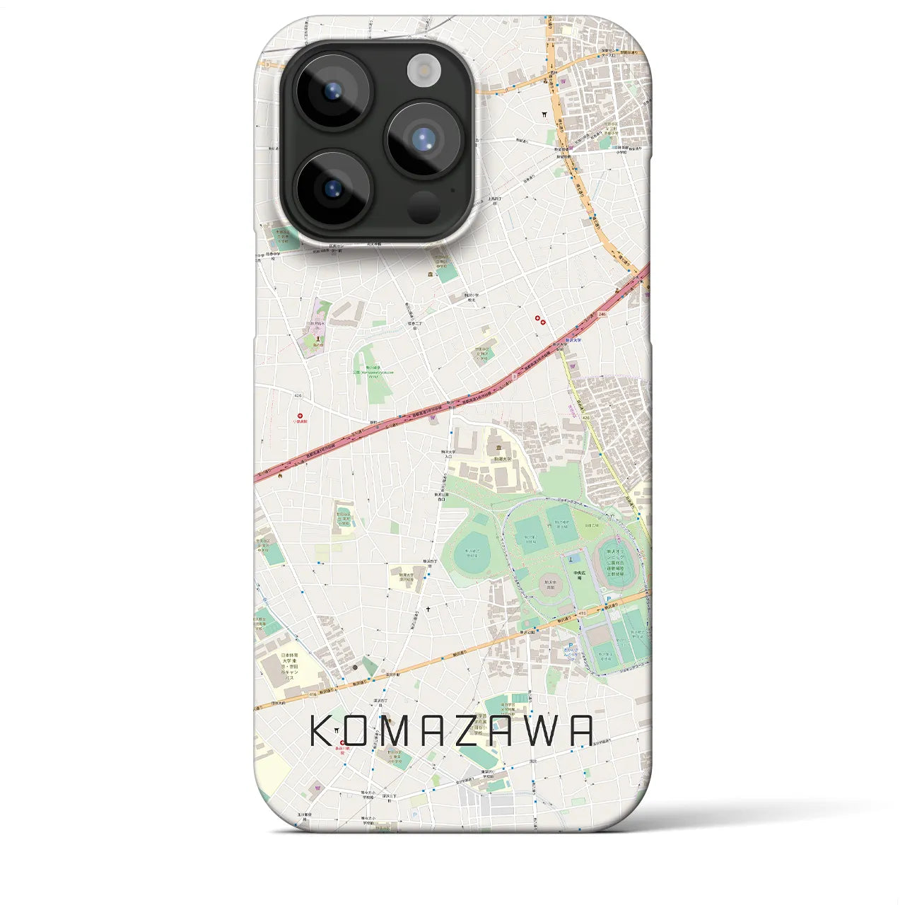 【駒沢(東京都)】地図柄iPhoneケース(バックカバータイプ)