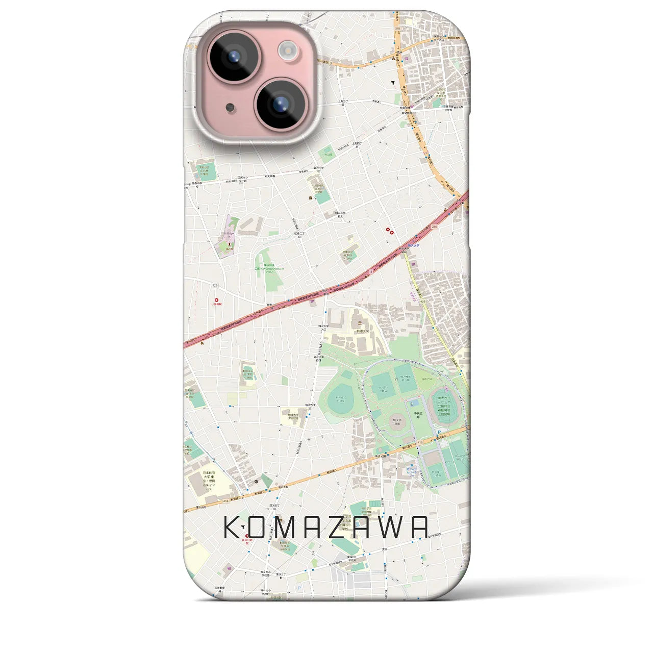 【駒沢(東京都)】地図柄iPhoneケース(バックカバータイプ)