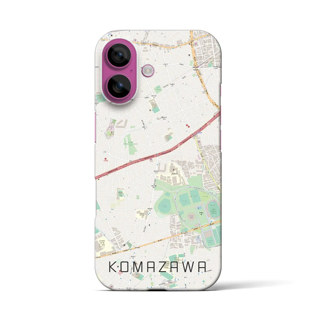 【駒沢(東京都)】地図柄iPhoneケース(バックカバータイプ)