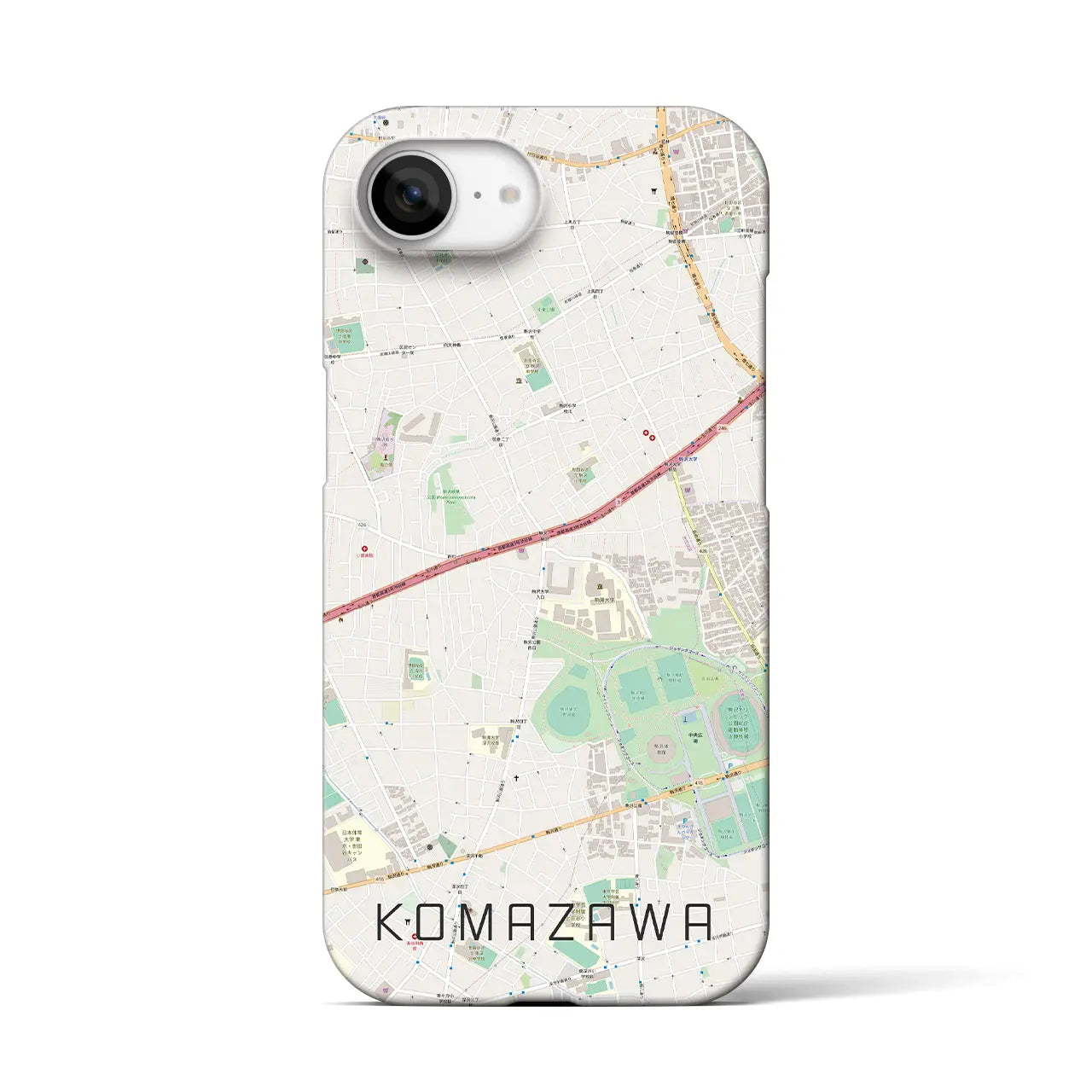 【駒沢(東京都)】地図柄iPhoneケース(バックカバータイプ)