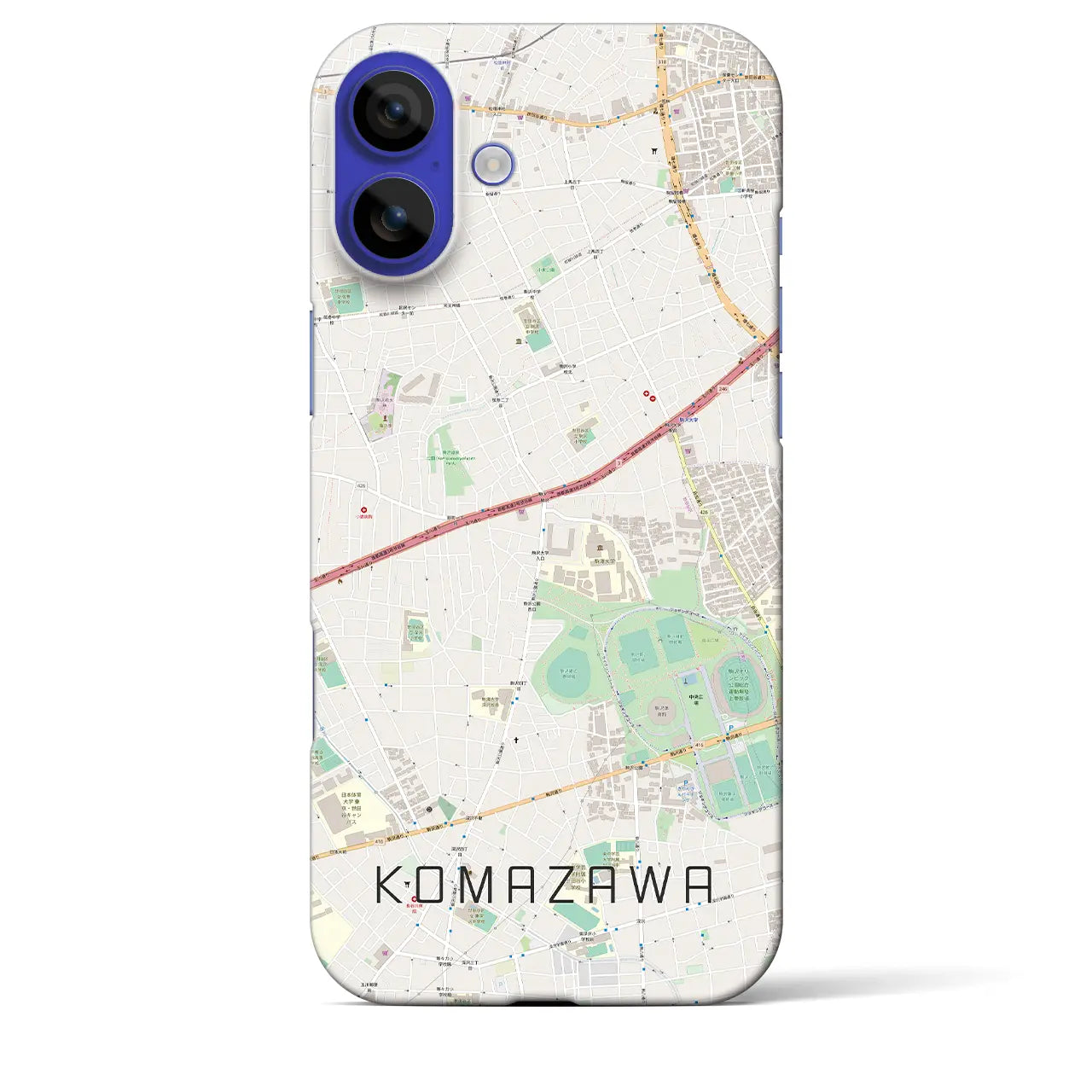 【駒沢(東京都)】地図柄iPhoneケース(バックカバータイプ)ナチュラル・iPhone 16 Pro Max 用