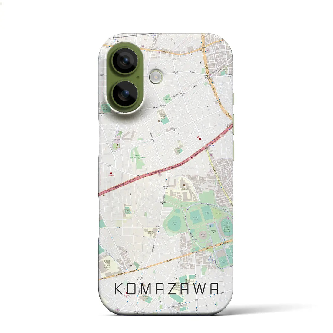 【駒沢(東京都)】地図柄iPhoneケース(バックカバータイプ)ナチュラル・iPhone 17 Pro Max 用