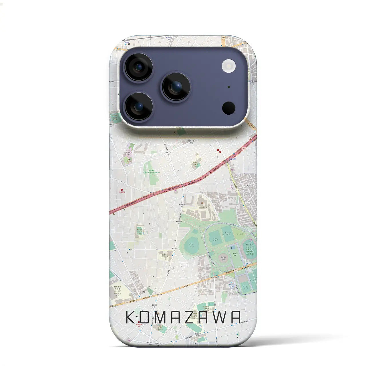 【駒沢(東京都)】地図柄iPhoneケース(バックカバータイプ)
