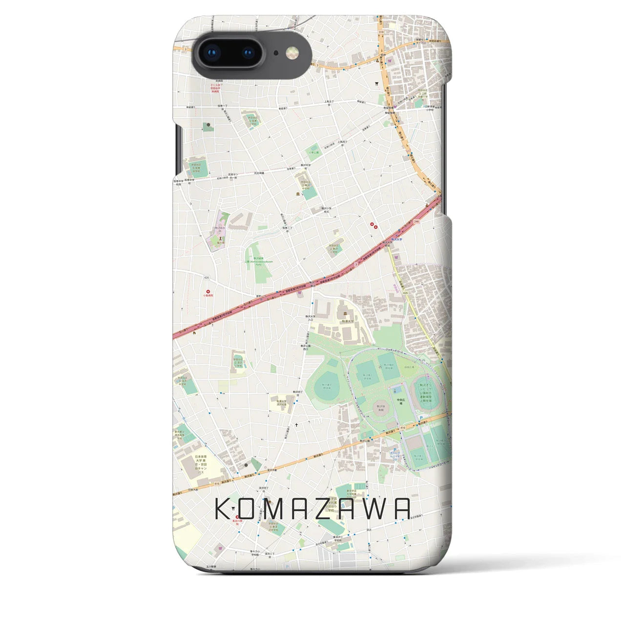 【駒沢(東京都)】地図柄iPhoneケース(バックカバータイプ)