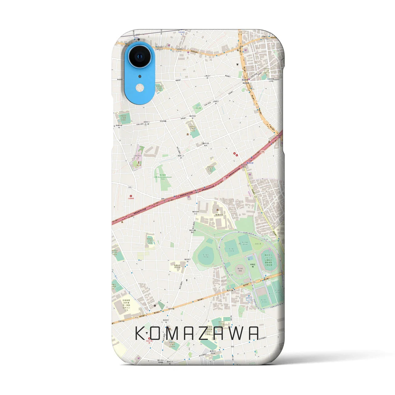 【駒沢(東京都)】地図柄iPhoneケース(バックカバータイプ)