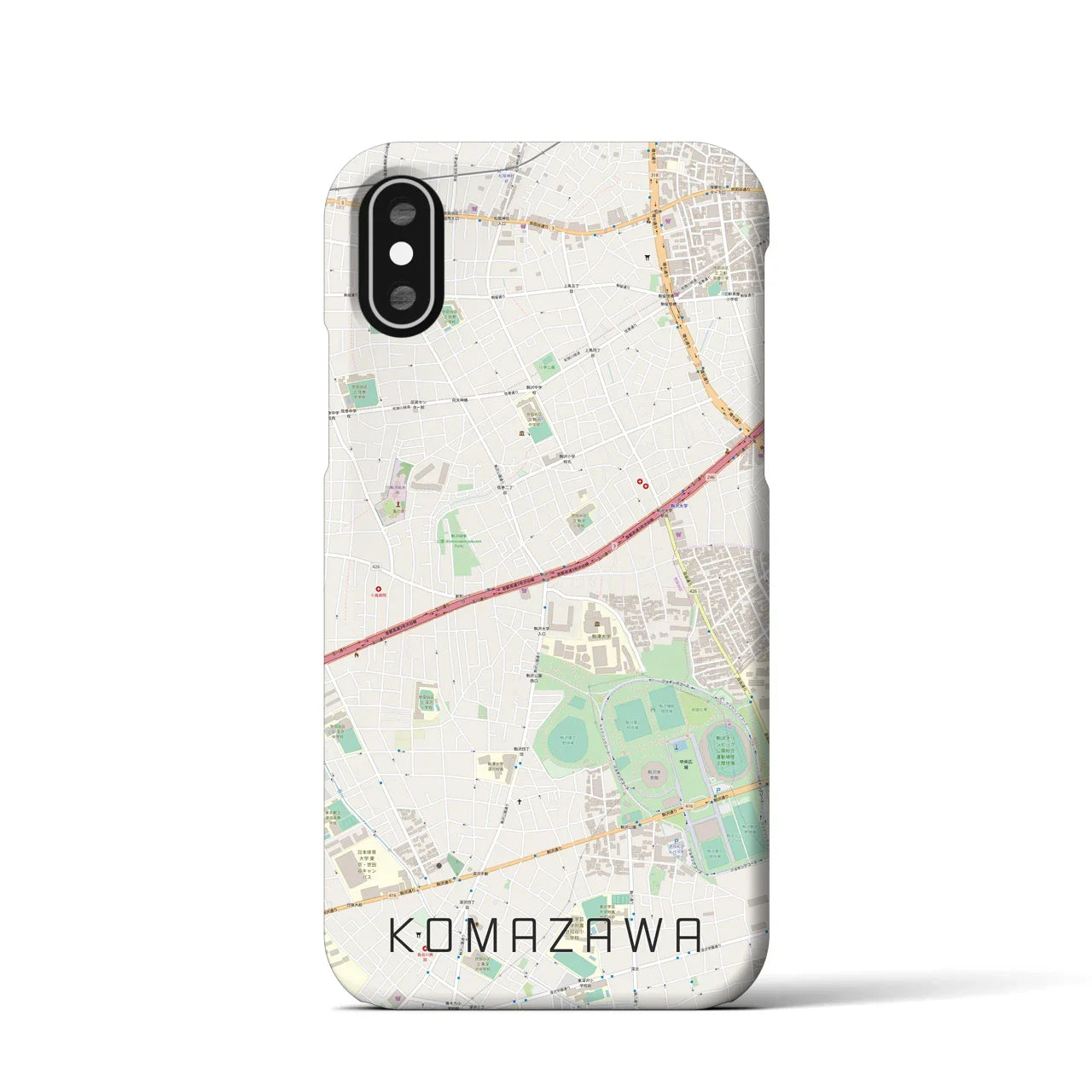 【駒沢(東京都)】地図柄iPhoneケース(バックカバータイプ)