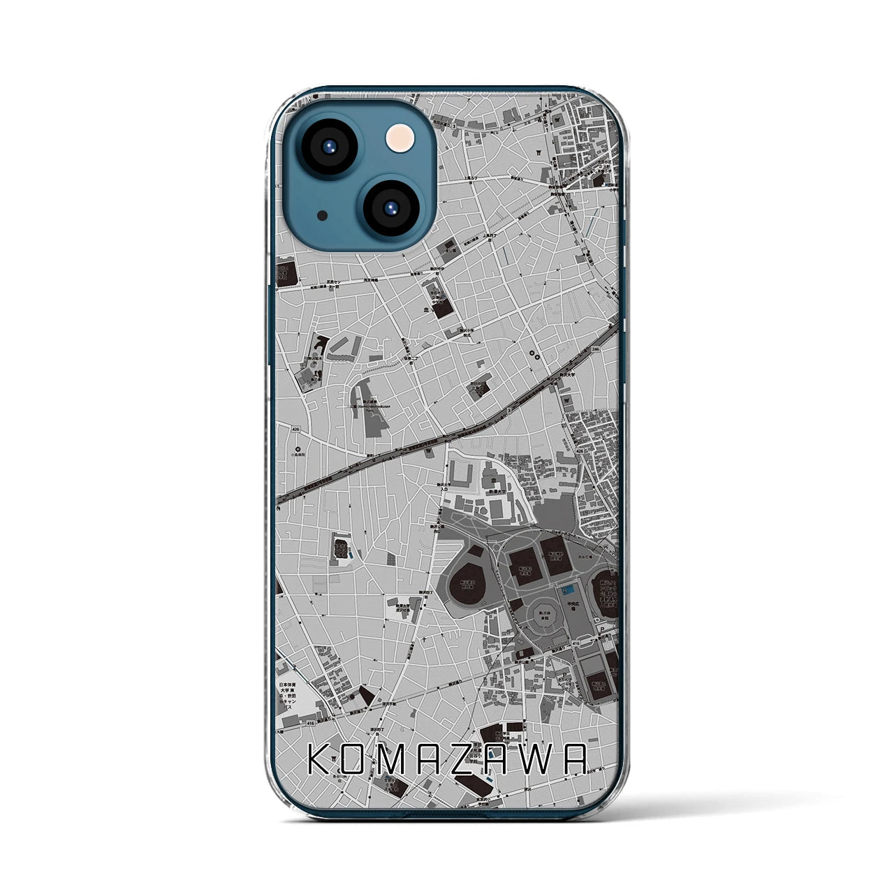【駒沢(東京都)】地図柄iPhoneケース(クリアタイプ)