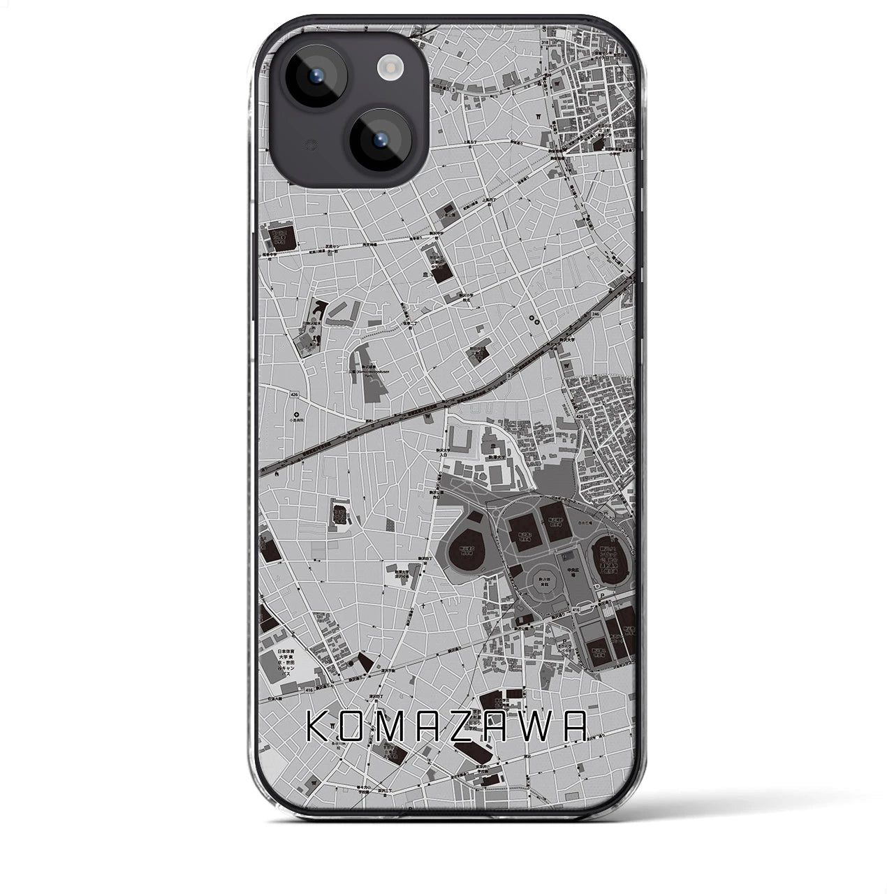 【駒沢(東京都)】地図柄iPhoneケース(クリアタイプ)