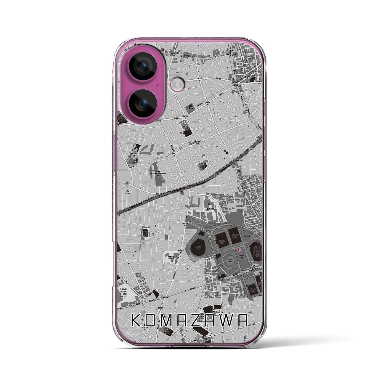 【駒沢(東京都)】地図柄iPhoneケース(クリアタイプ)