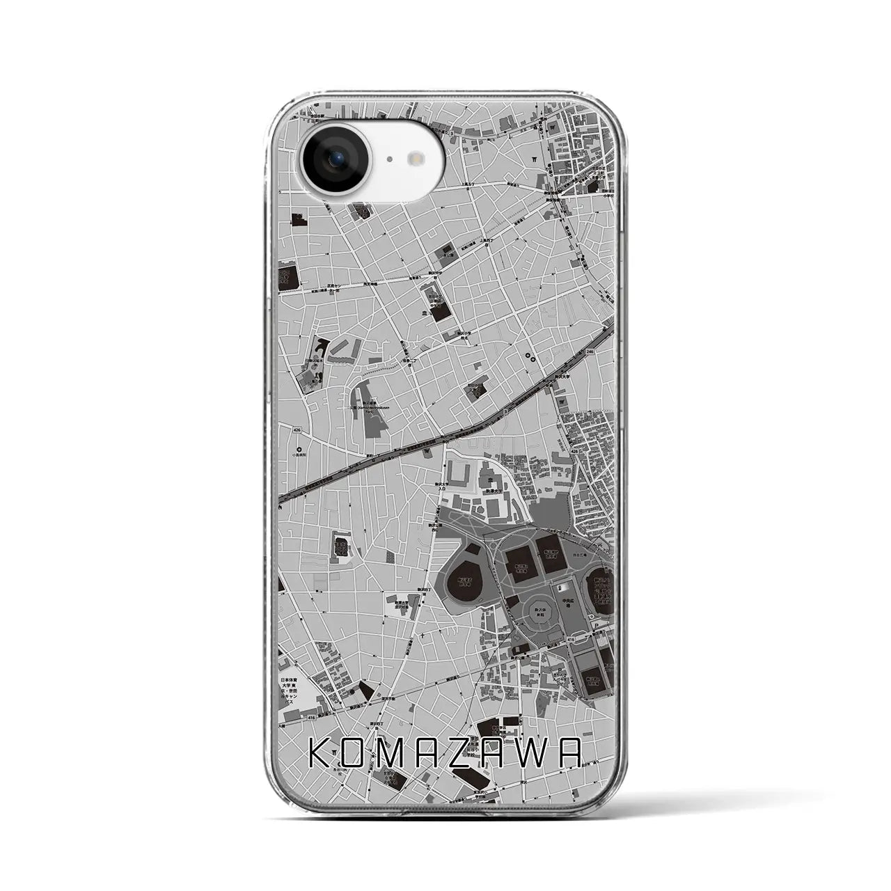 【駒沢(東京都)】地図柄iPhoneケース(クリアタイプ)