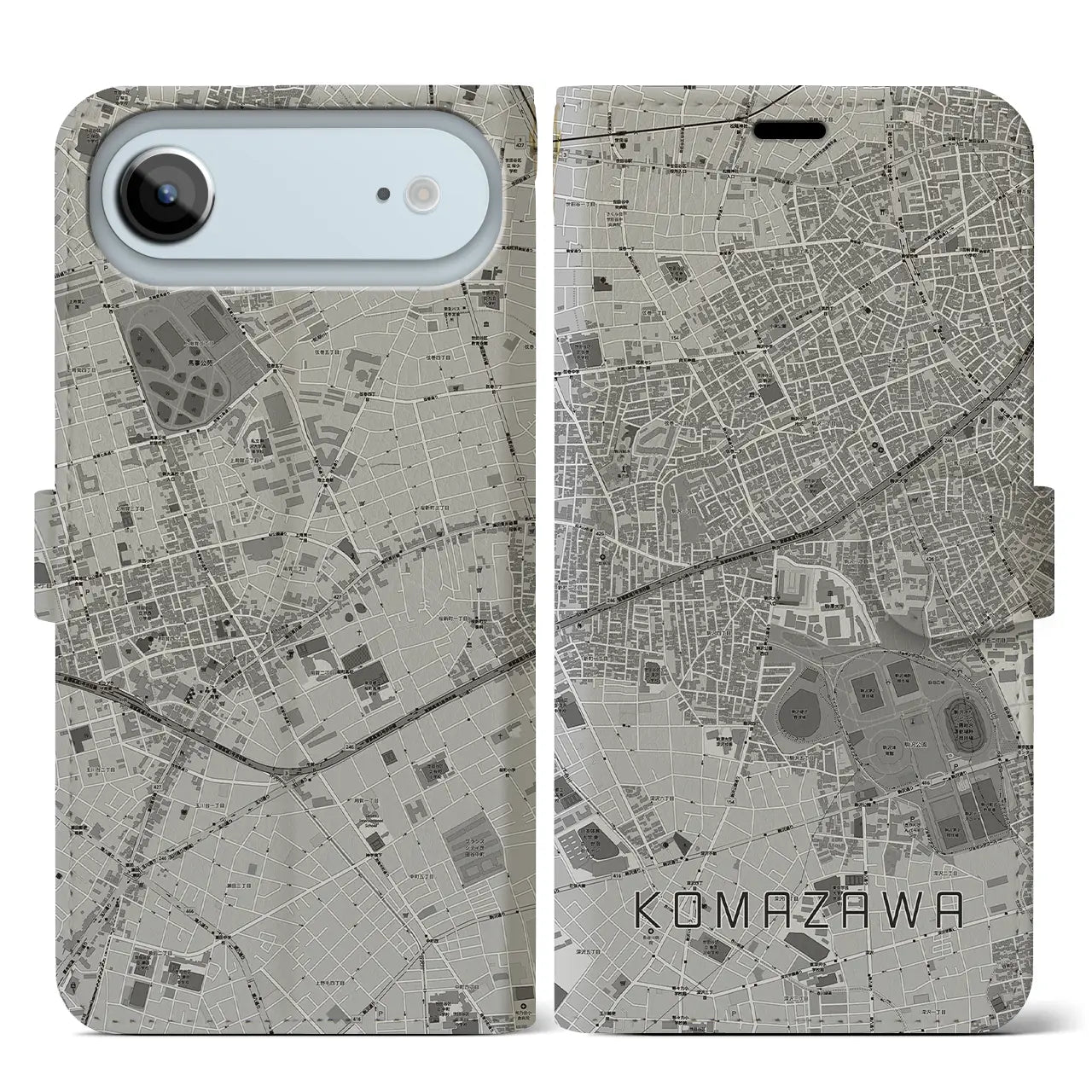 【駒沢(東京都)】地図柄iPhoneケース(手帳タイプ)