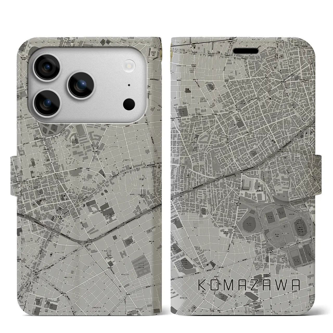 【駒沢(東京都)】地図柄iPhoneケース(手帳タイプ)