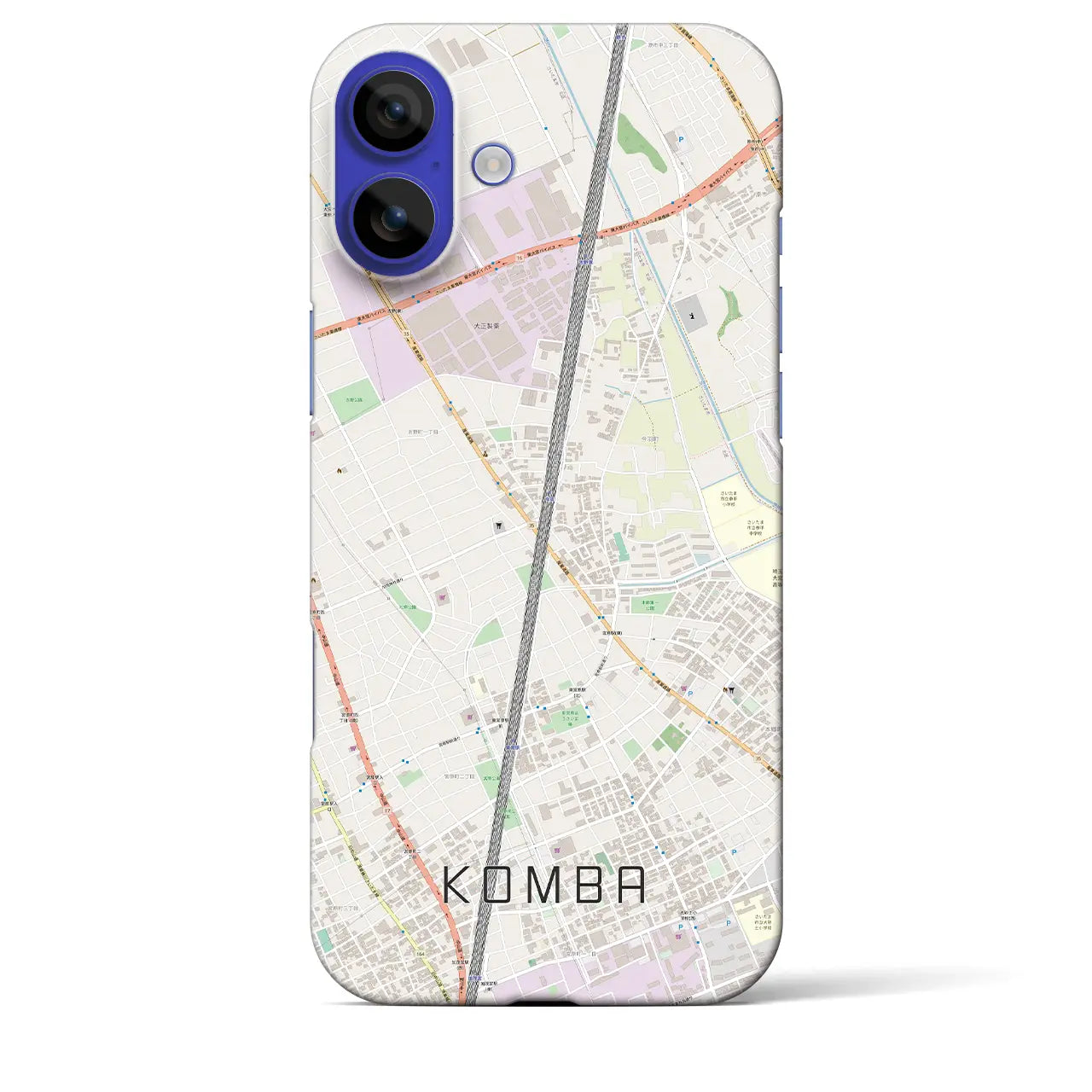 【今羽(埼玉県)】地図柄iPhoneケース(バックカバータイプ)ナチュラル・iPhone 16 Pro Max 用