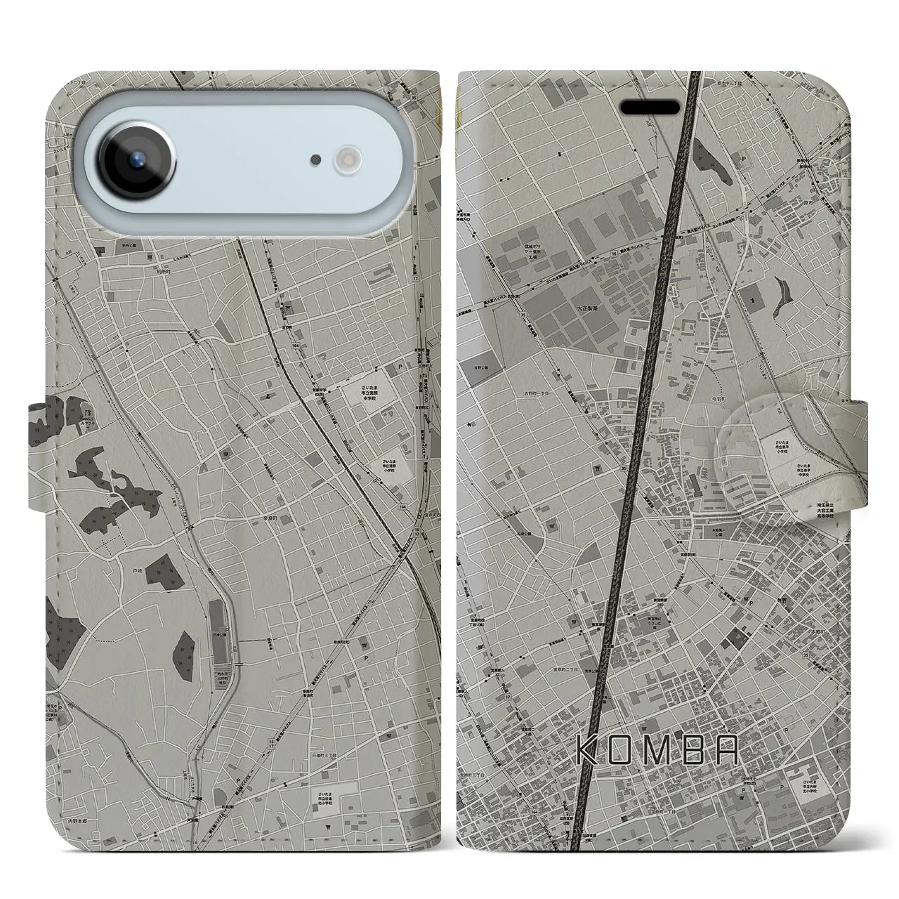 【今羽(埼玉県)】地図柄iPhoneケース(手帳タイプ)