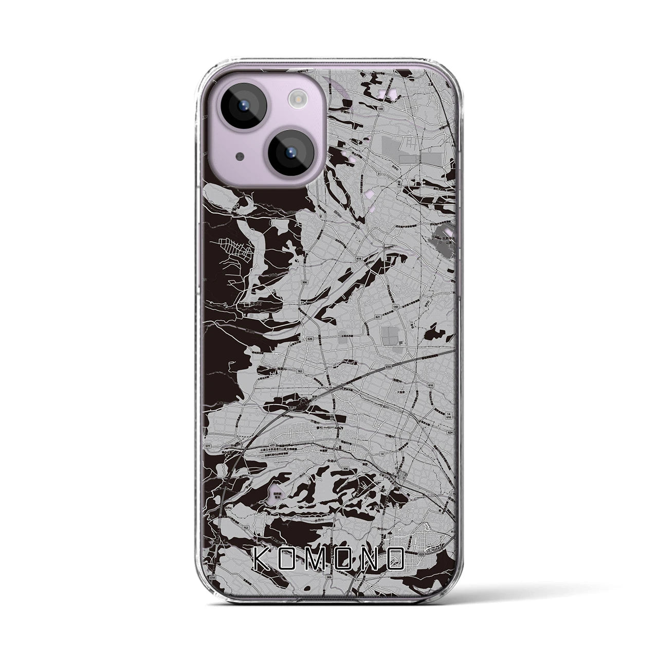 【菰野(三重県)】地図柄iPhoneケース(クリアタイプ)