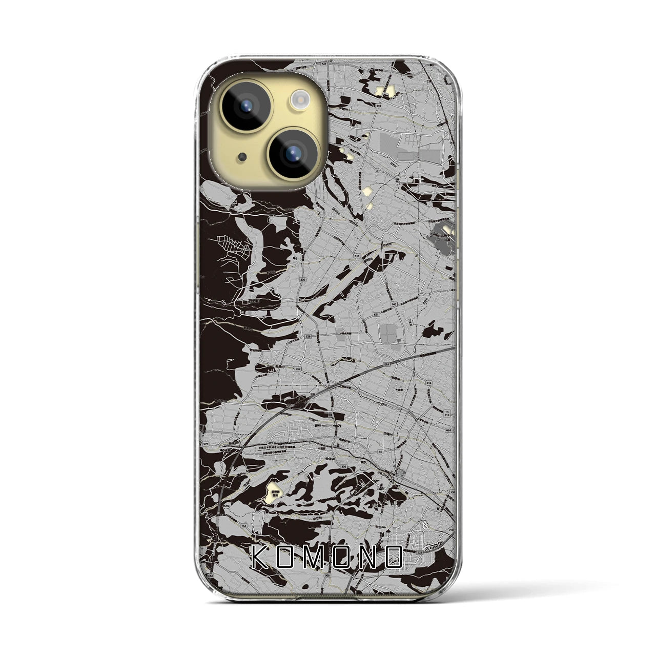 【菰野(三重県)】地図柄iPhoneケース(クリアタイプ)