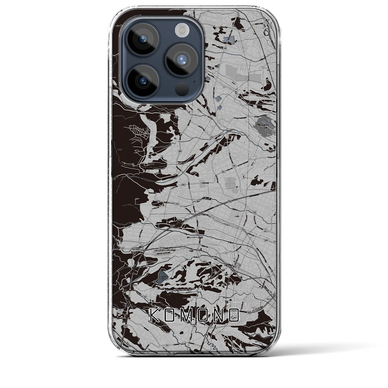 【菰野(三重県)】地図柄iPhoneケース(クリアタイプ)