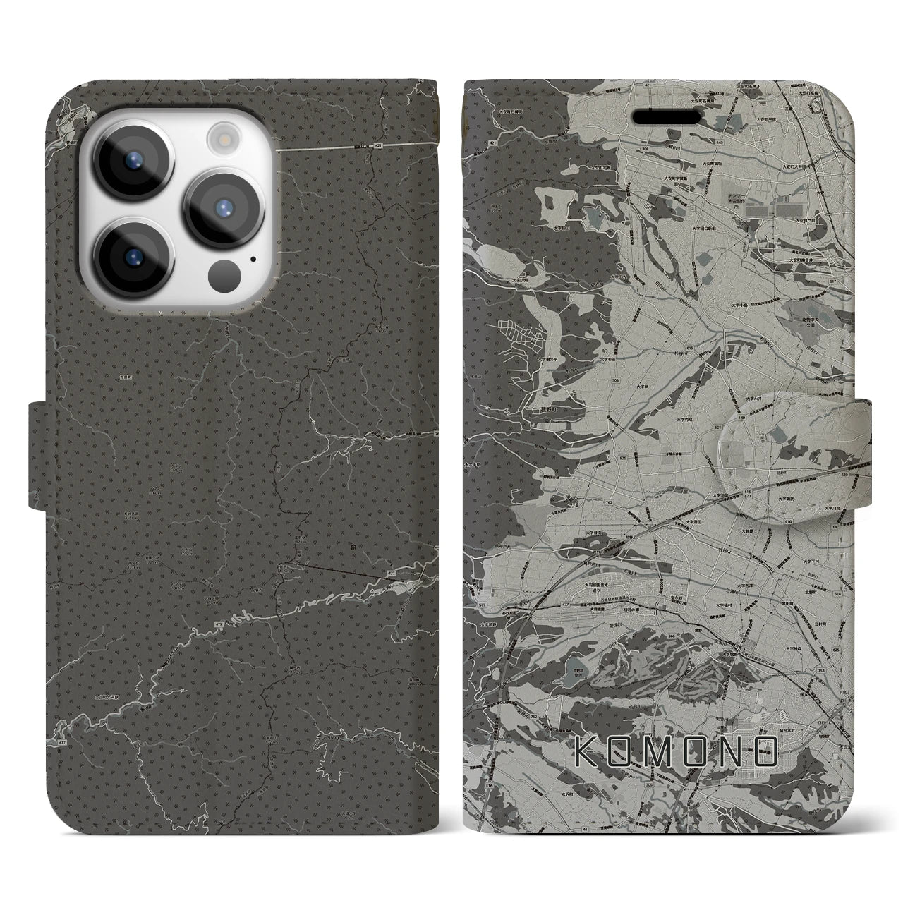 【菰野(三重県)】地図柄iPhoneケース(手帳タイプ)