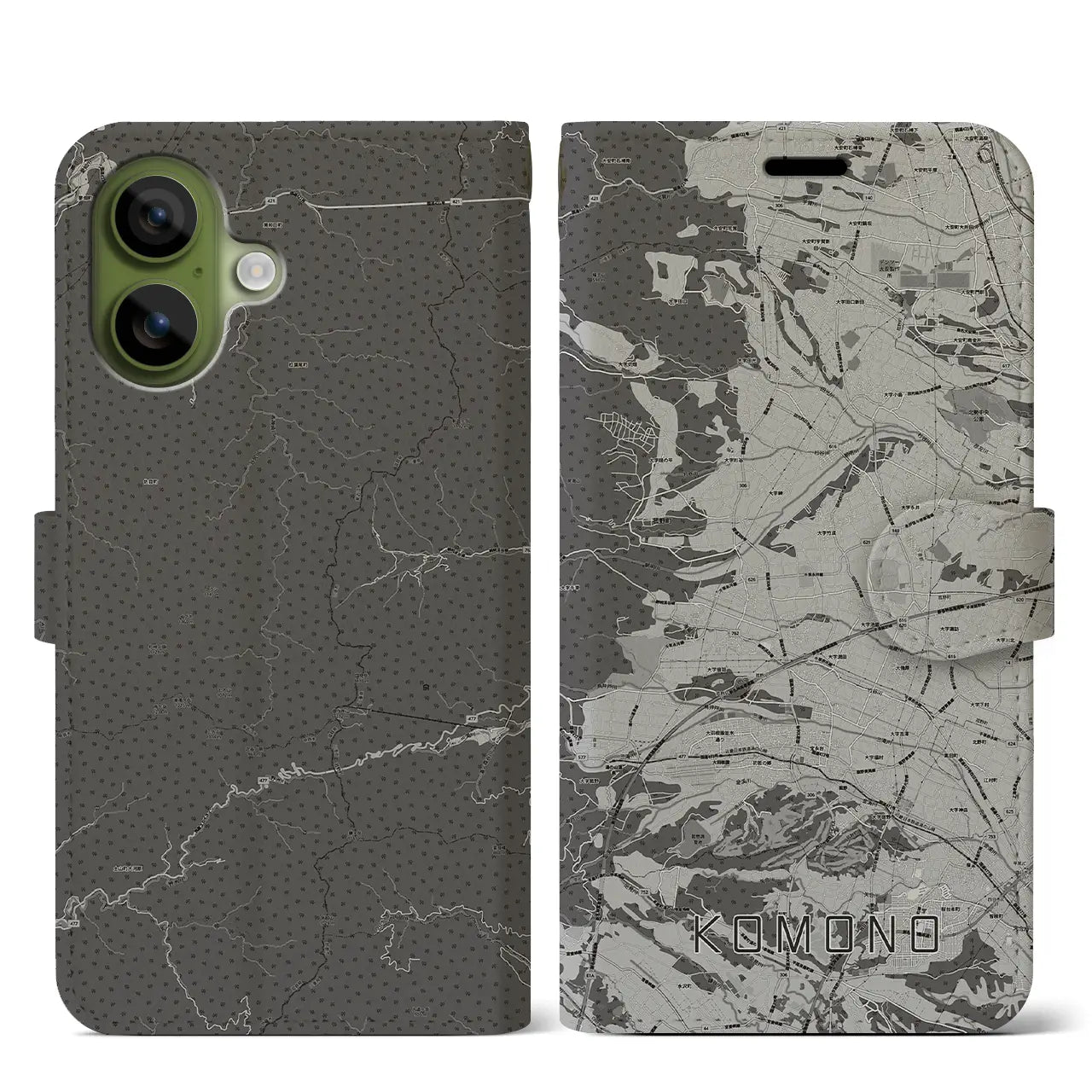 【菰野(三重県)】地図柄iPhoneケース(手帳タイプ)