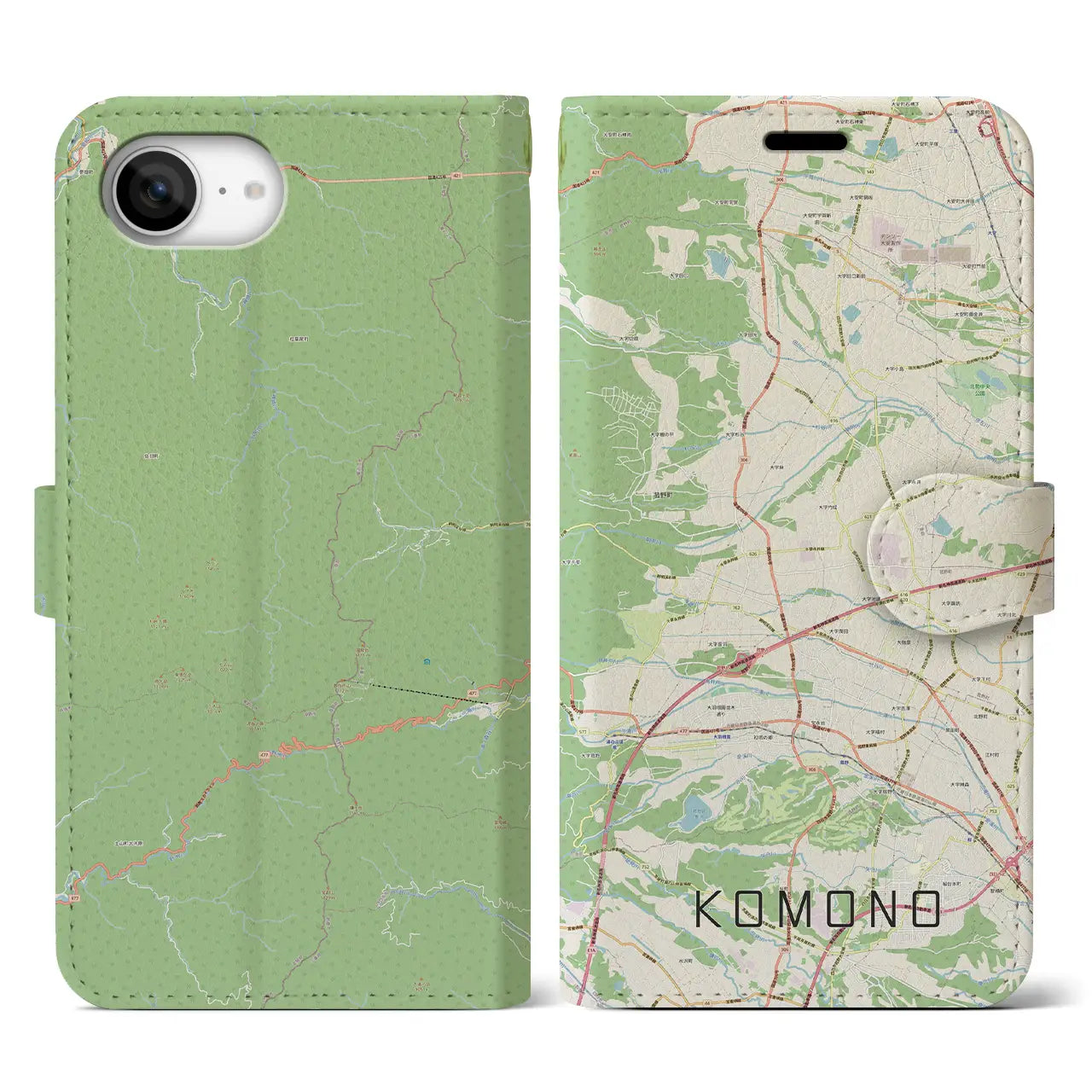 【菰野(三重県)】地図柄iPhoneケース(手帳タイプ)