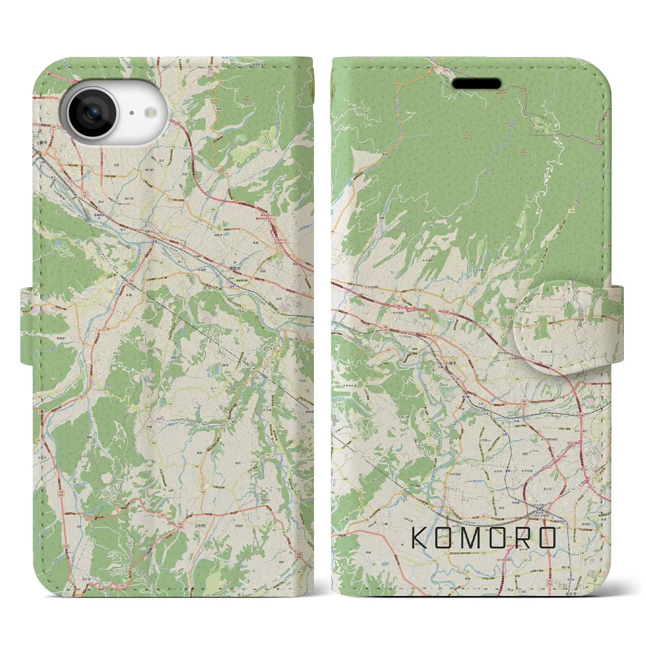 【小諸(長野県)】地図柄iPhoneケース(手帳タイプ)