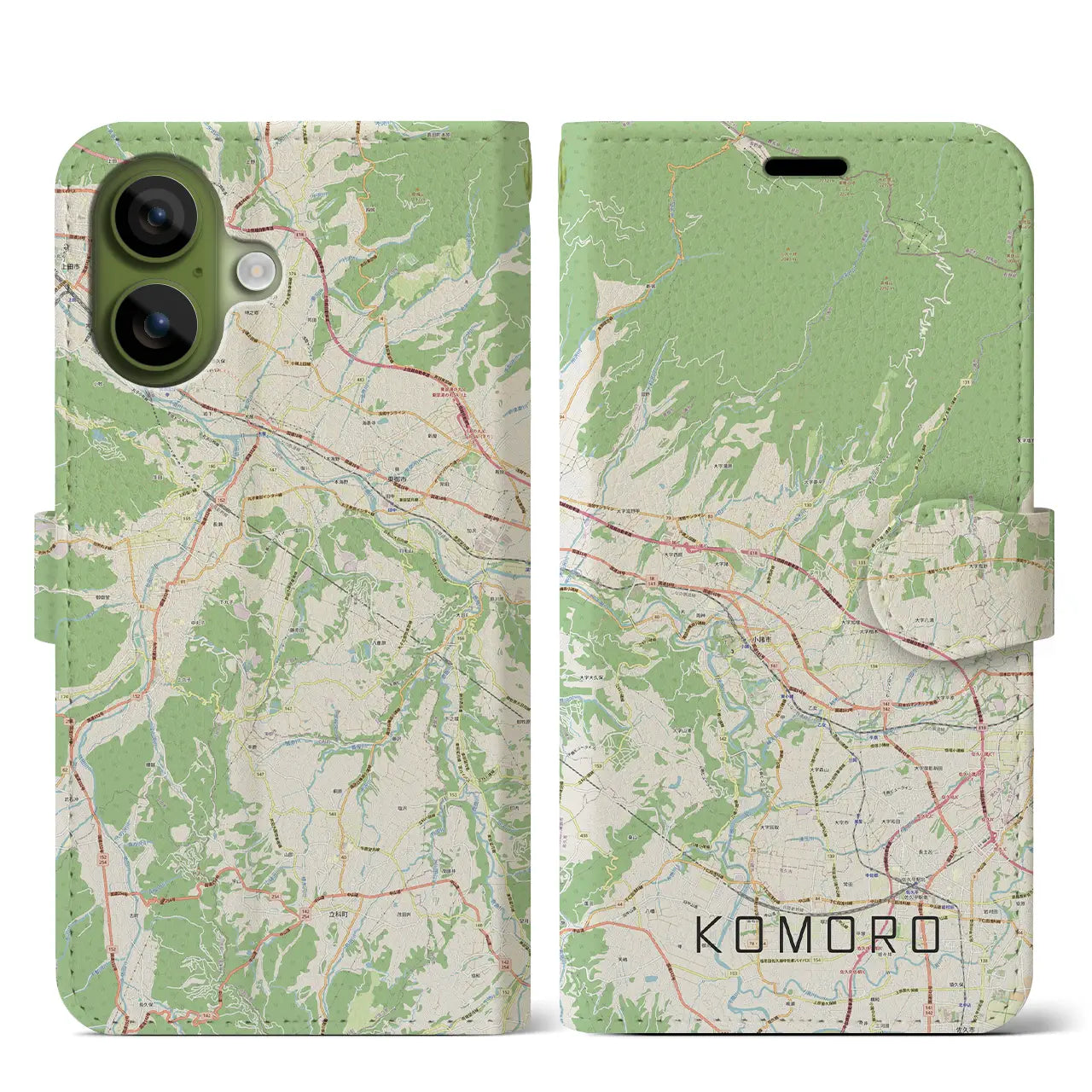 【小諸(長野県)】地図柄iPhoneケース(手帳タイプ)