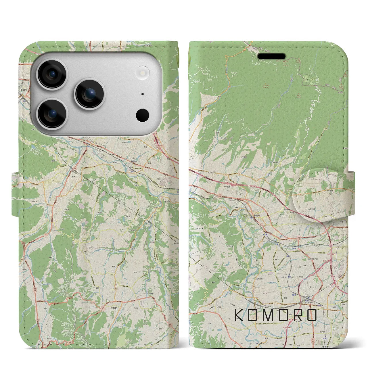 【小諸(長野県)】地図柄iPhoneケース(手帳タイプ)