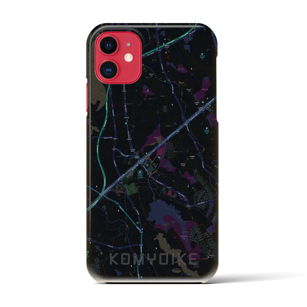 【光明池(大阪府)】地図柄iPhoneケース(バックカバータイプ)