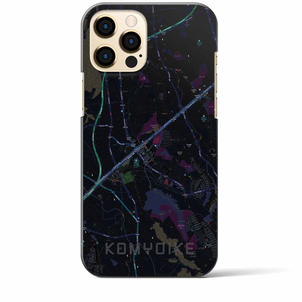 【光明池(大阪府)】地図柄iPhoneケース(バックカバータイプ)