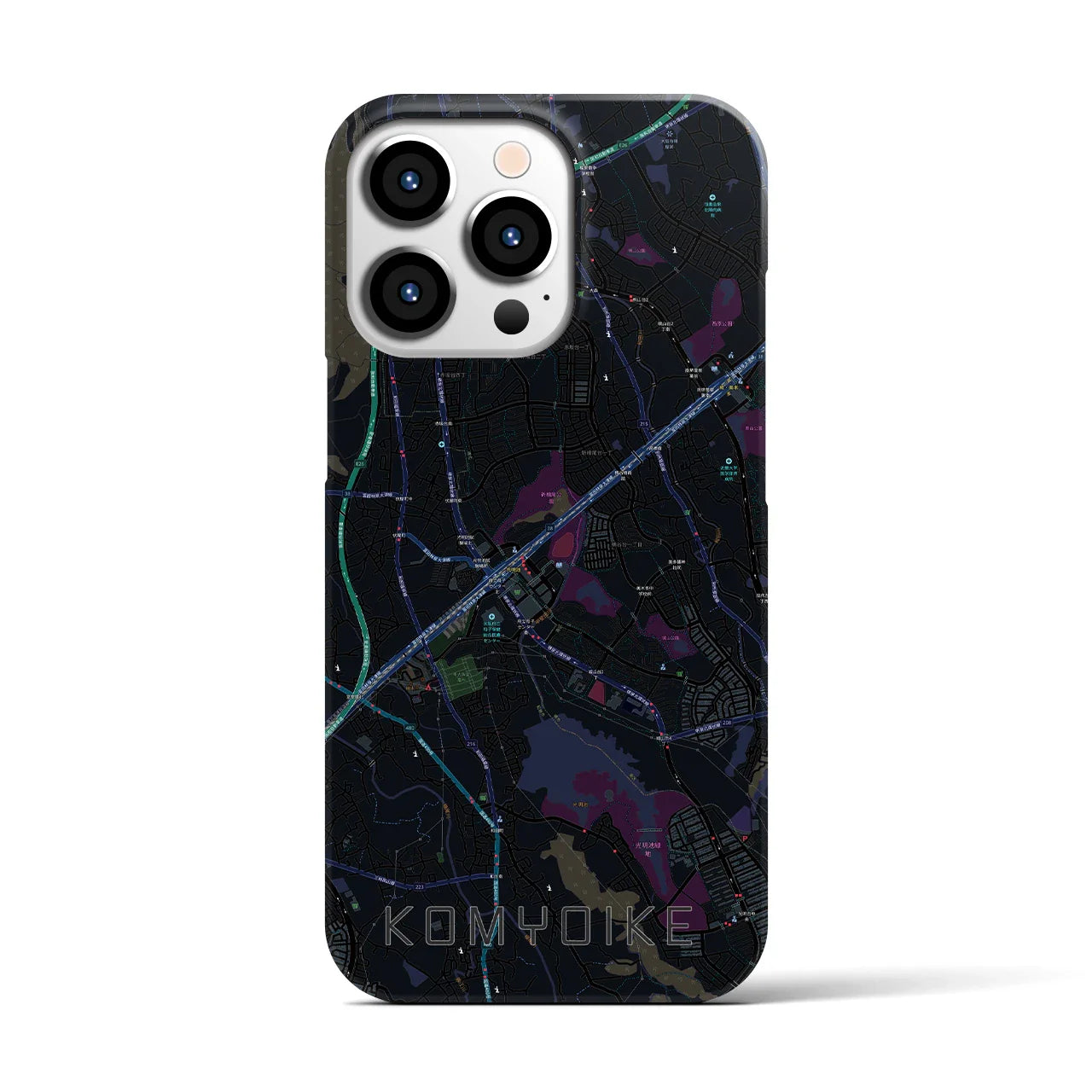【光明池(大阪府)】地図柄iPhoneケース(バックカバータイプ)