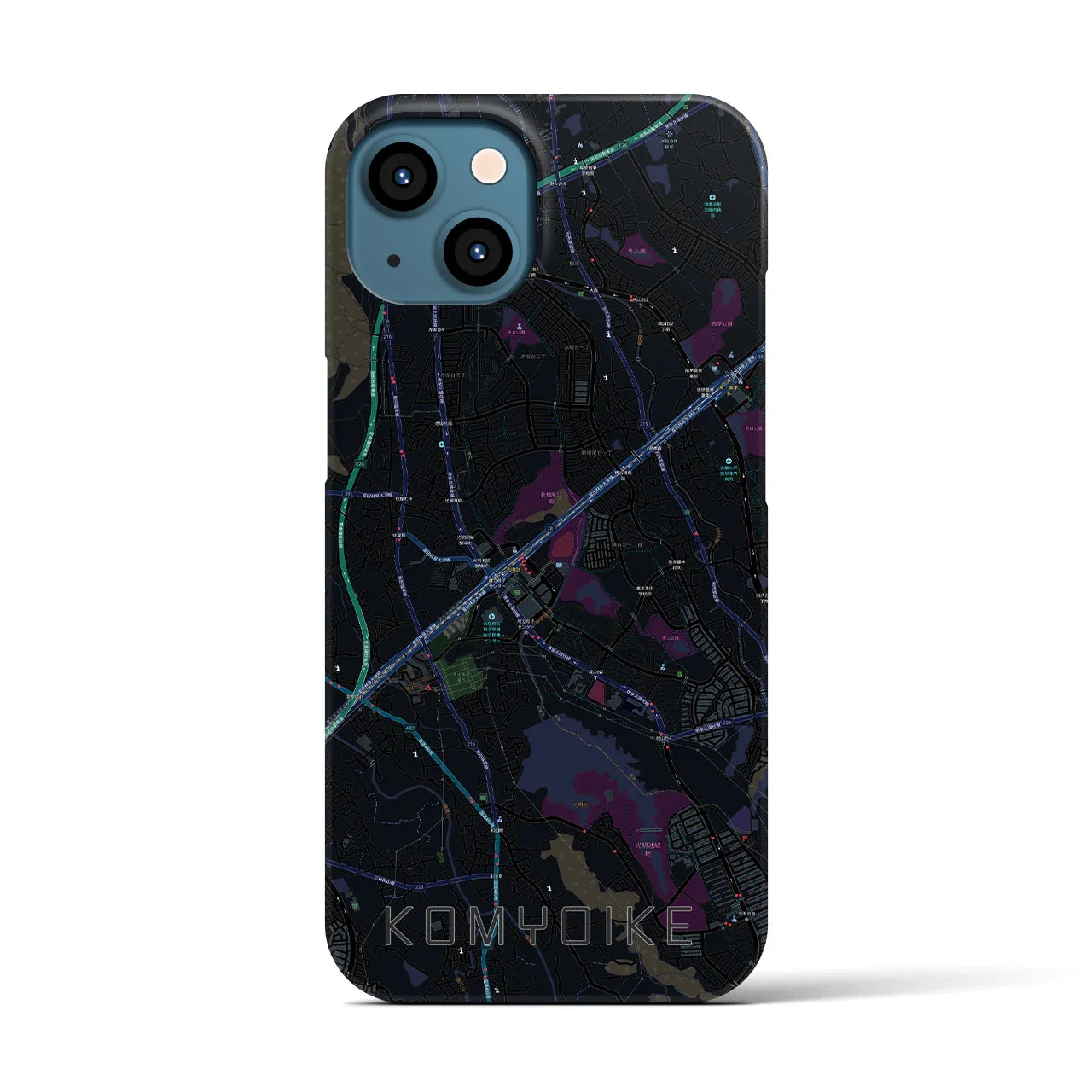 【光明池(大阪府)】地図柄iPhoneケース(バックカバータイプ)