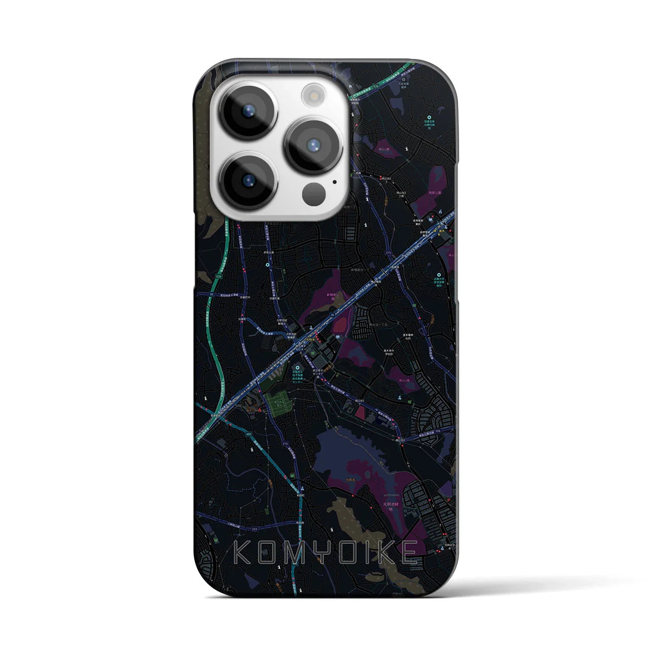 【光明池(大阪府)】地図柄iPhoneケース(バックカバータイプ)