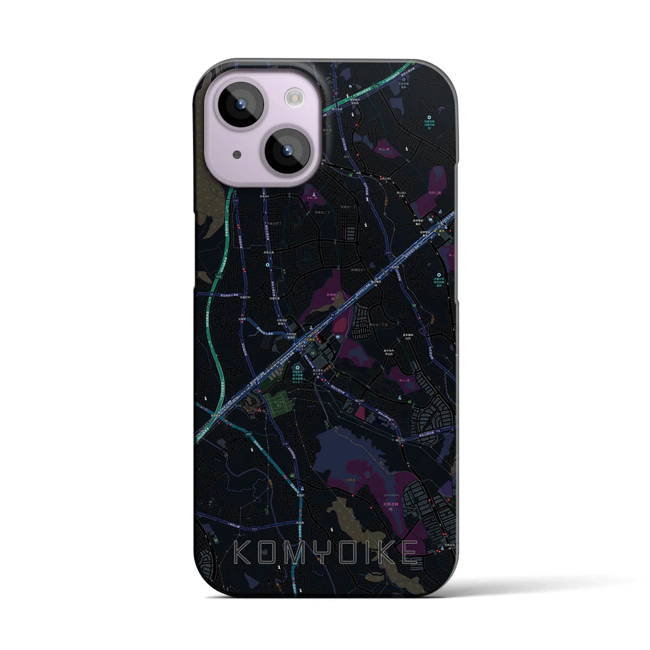 【光明池(大阪府)】地図柄iPhoneケース(バックカバータイプ)