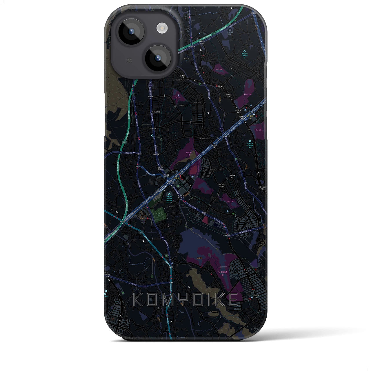 【光明池(大阪府)】地図柄iPhoneケース(バックカバータイプ)