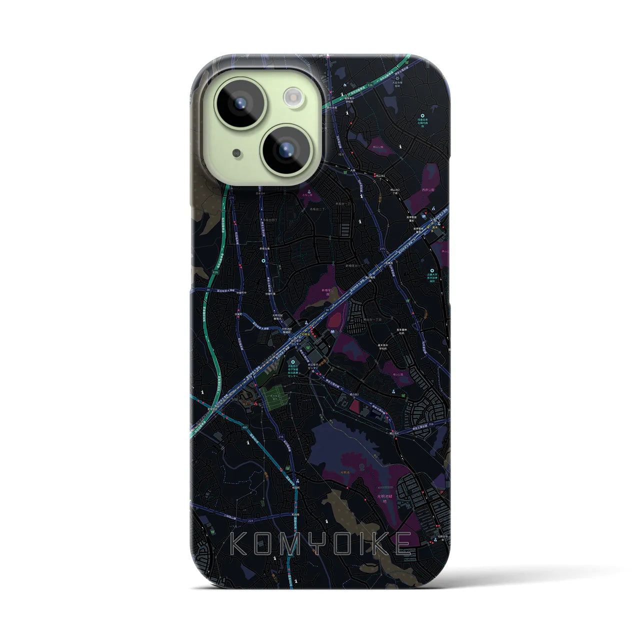 【光明池(大阪府)】地図柄iPhoneケース(バックカバータイプ)